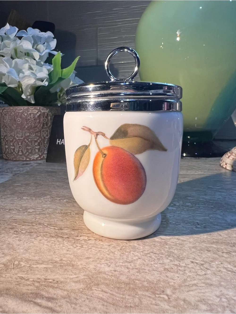 Royal Worcester Egg Coddler Jar with Chrome Lid